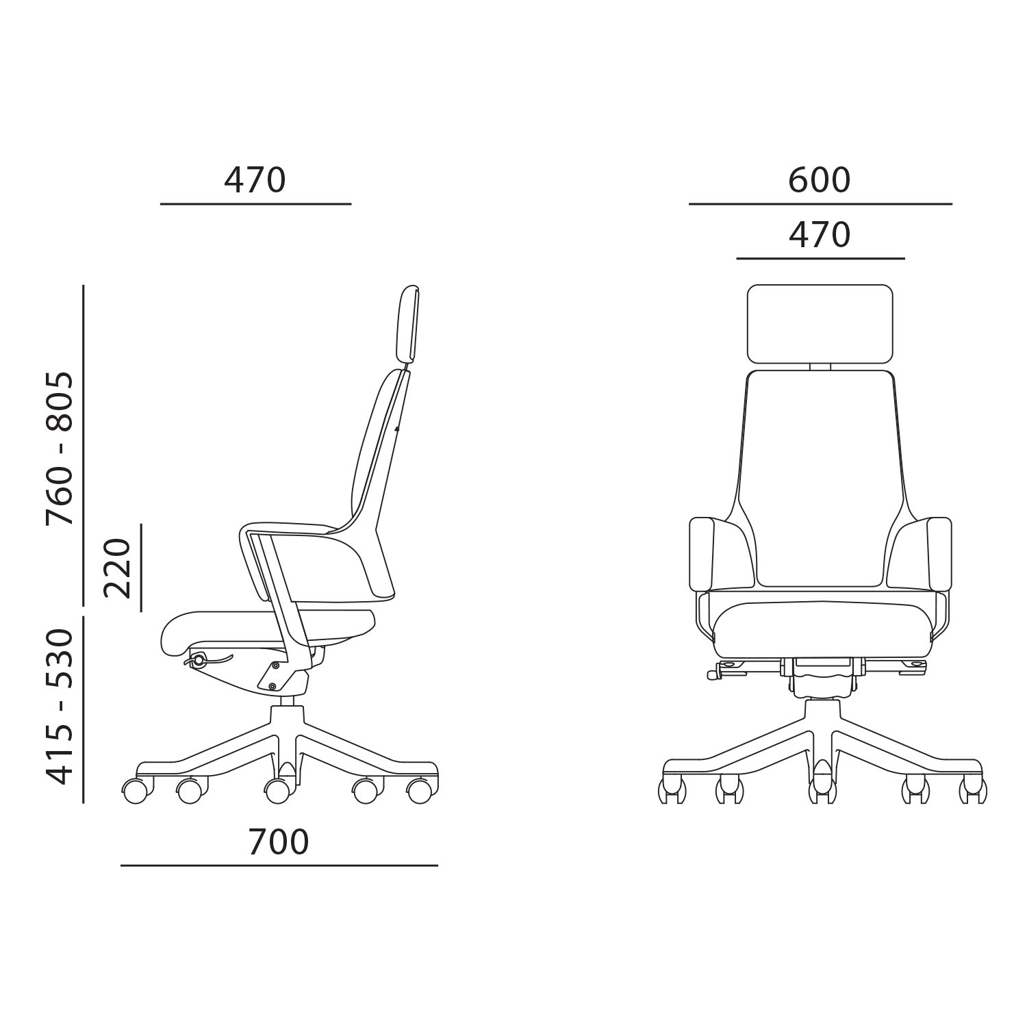 Biuro kėdė DELPHI su galvos atrama, 60x47x117,5-133,5 cm, pilka - 3