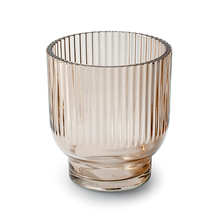 Stiklinė žvakidė DEX'BEIGE, smėlio sp., 9 x 10 cm