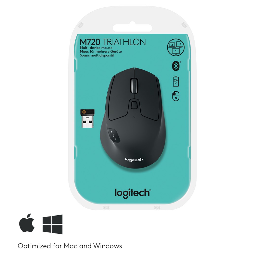 Kompiuterio pelė Logitech M720 bluetooth, juoda - 7