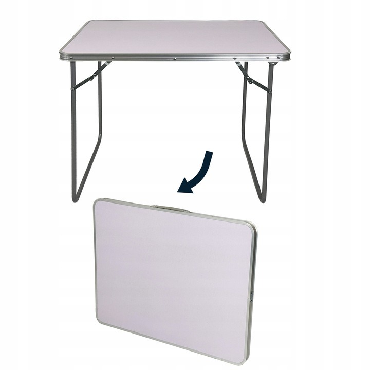 Turistinis sulankstomas stalas, 80x60x70 cm, baltas-1