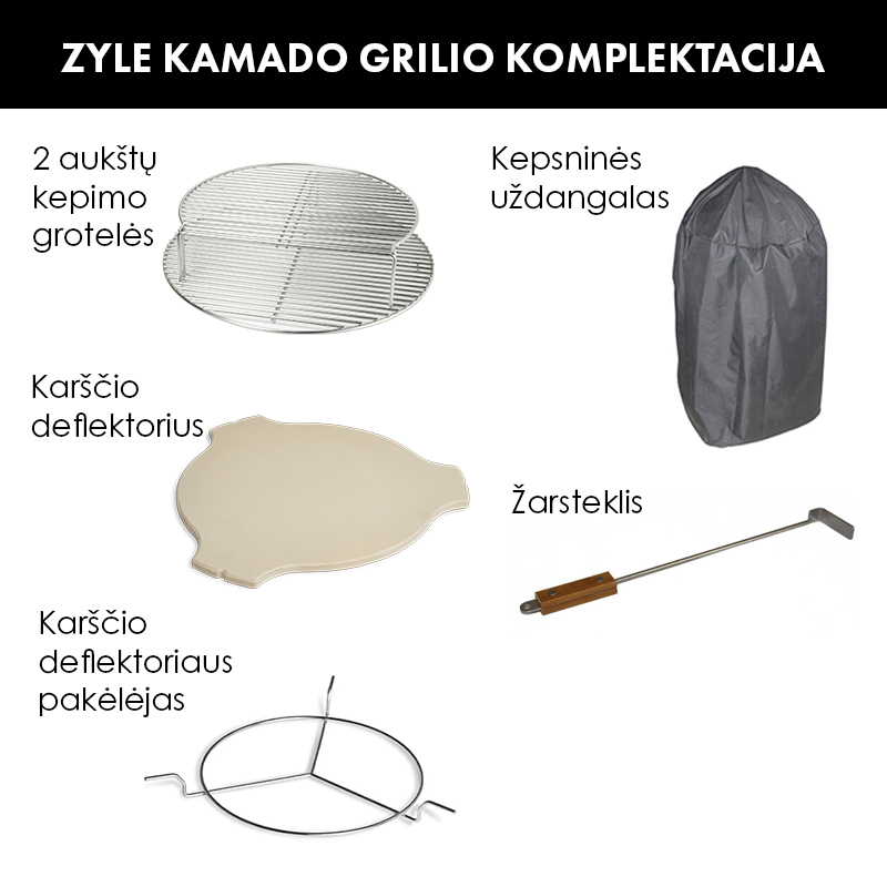 Kamado grilius su priedais, ZY27RDSET - 4