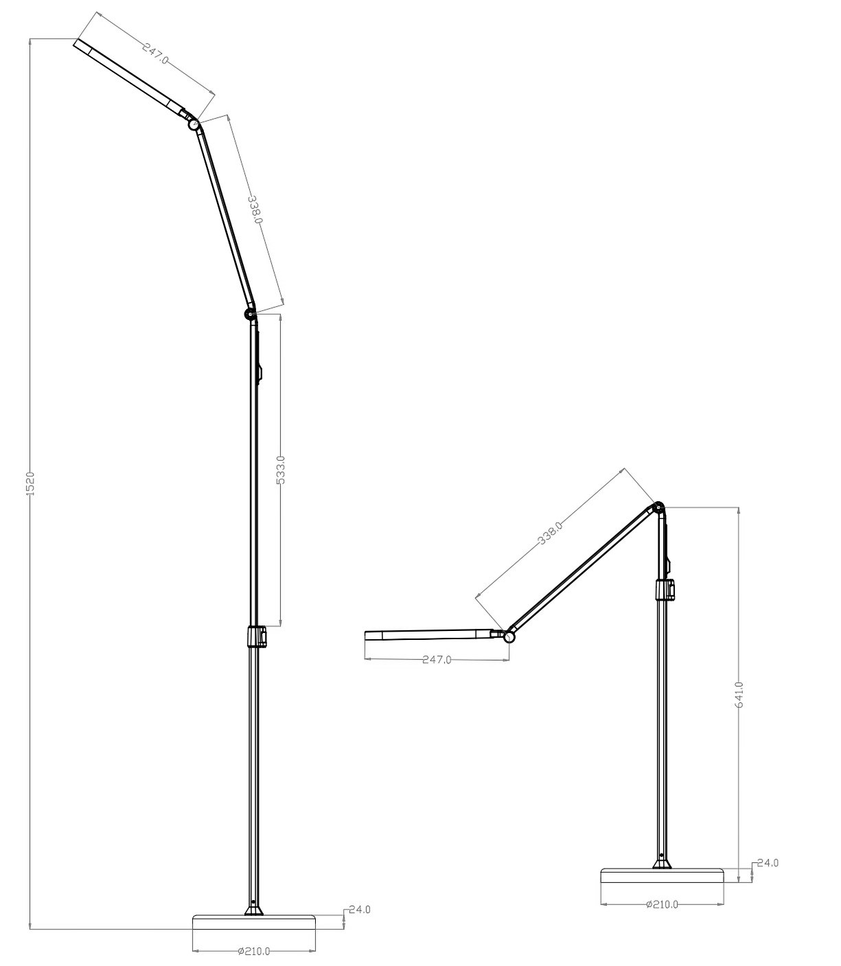 LED toršeras G.LUX GD-BENO-F, 13W, 3000-5000K, 700lm, dimeriuojamas, juodos sp, 140cm - 4