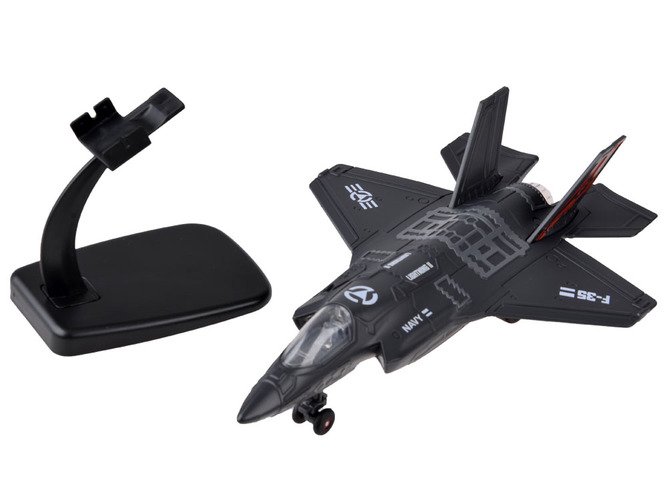 Metalinis naikintuvo modelis F-25, juodas - 3