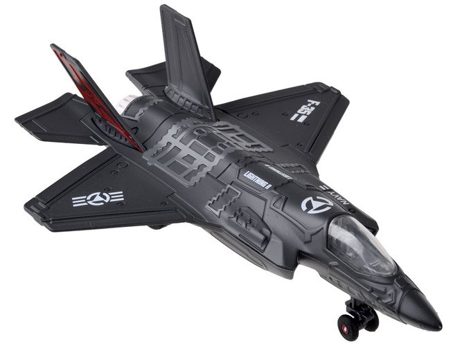 Metalinis naikintuvo modelis F-25, juodas - 2