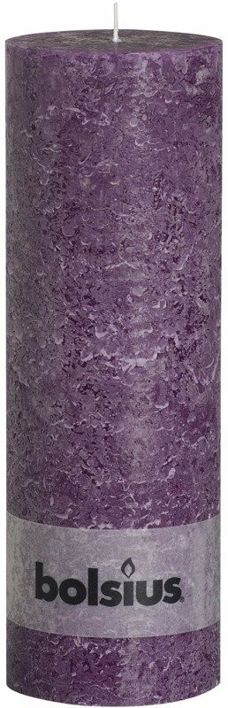 Cilindrinė žvakė RUSTIC FROSTED LEVANDER, violetinės sp., 19 x 6,8 cm-0