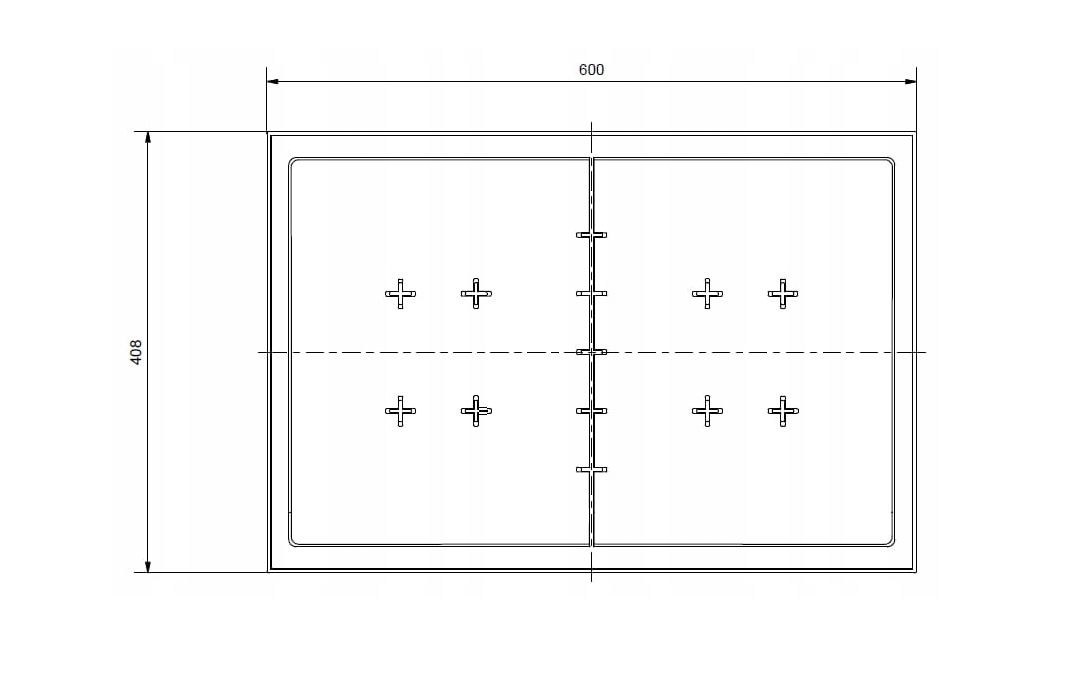 Batų valymo vonelė ZMM-MAXPOL, su cink. plieno grotelėmis, 400 x 600 mm - 5