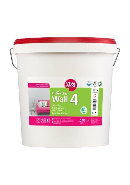 Sienų dažai VIVACOLOR GREEN LINE WALL 4, matiniai, baltos sp., A bazė, 11,7 l-0