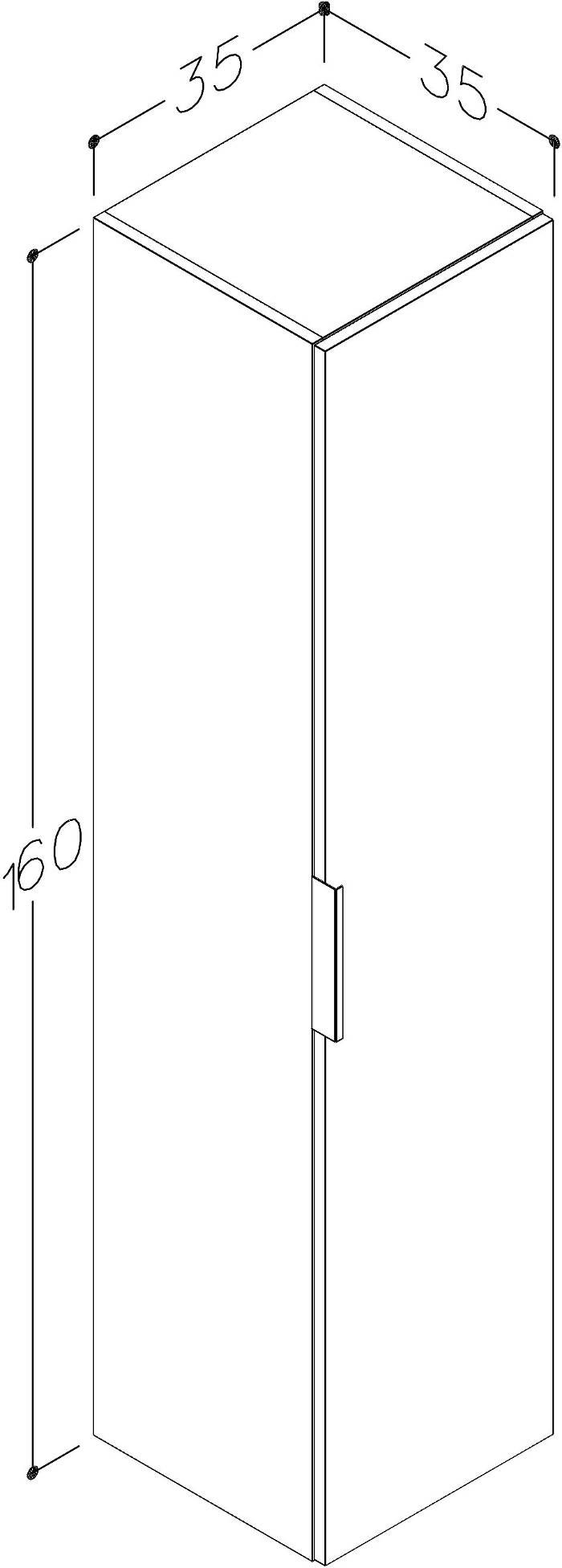 Vonios spintelė RB BATHROOM GRAND, ūkinė, pakabinama, rudo ąžuolo sp., 35 x 160 x 35 cm-1