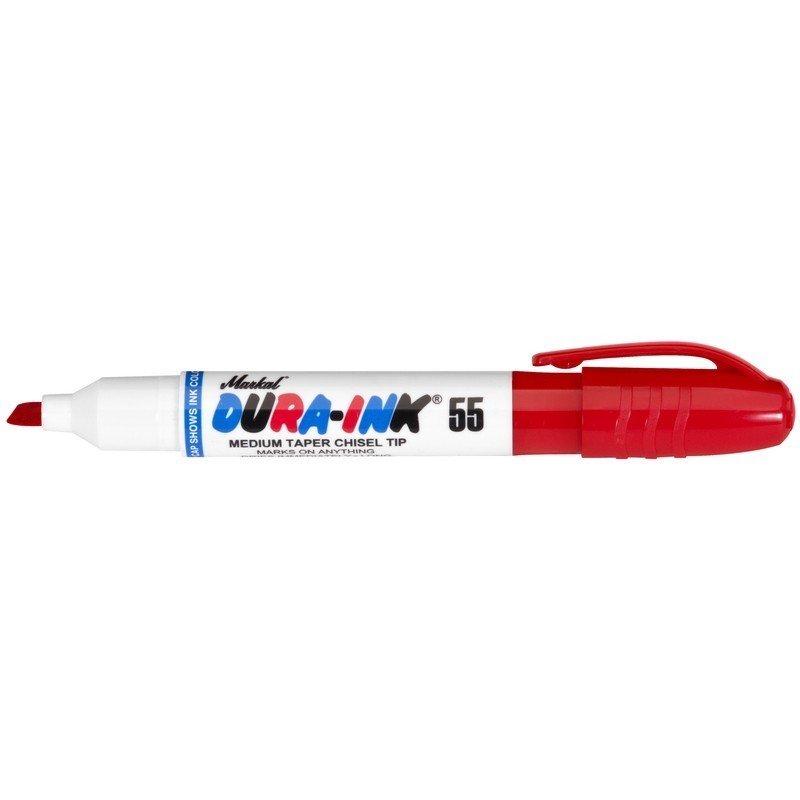 Markeris MARKAL Dura-Ink 55, 1,5-4,5 mm, atsparus vandeniui, raudonas, plokščias