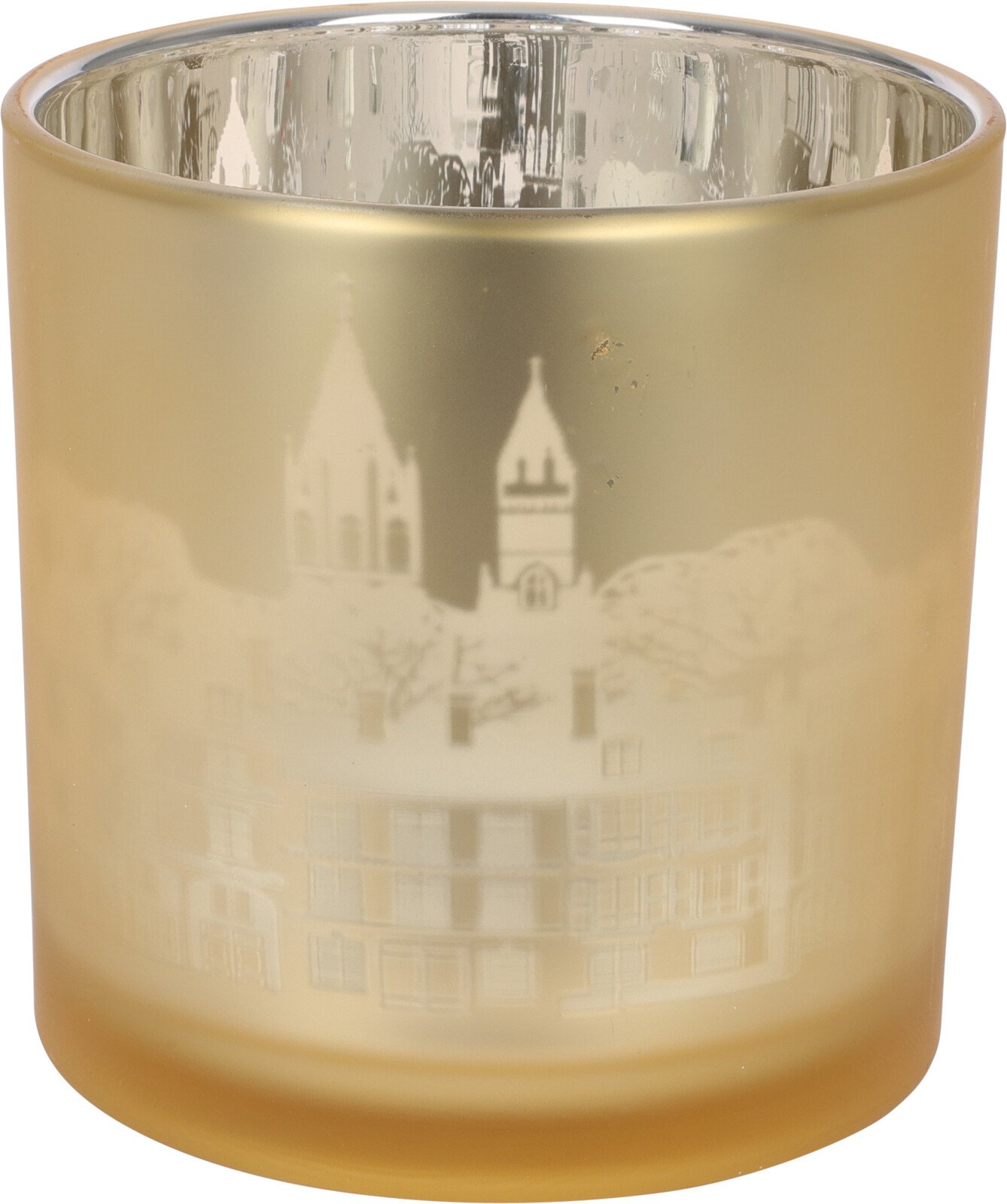 Stiklinė žvakidė GOLDEN, auksinės sp., 15 x 15 cm