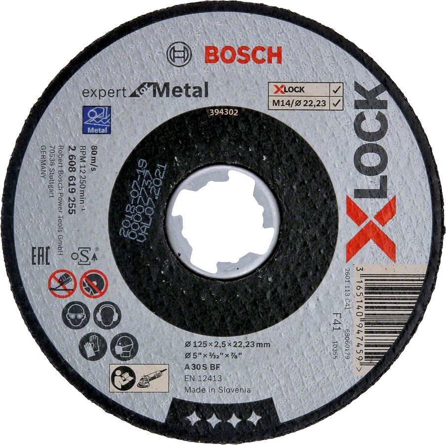 Metalo pjovimo diskas BOSCH X-Lock, 125 x 2,5 x 22,23, A 30 S BF