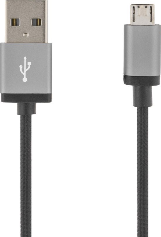 USB kabelis DELTACO USB-A ma - USB Micro B ma, 1m, 2.4A, USB 2.0,MICRO-110F