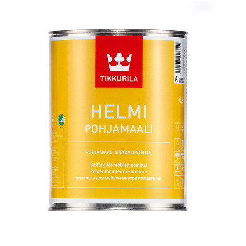 Vidaus darbų medienos gruntas TIKKURILA HELMI POHJAMAALI, matinis, baltos sp., A bazė, 0,9 l-0