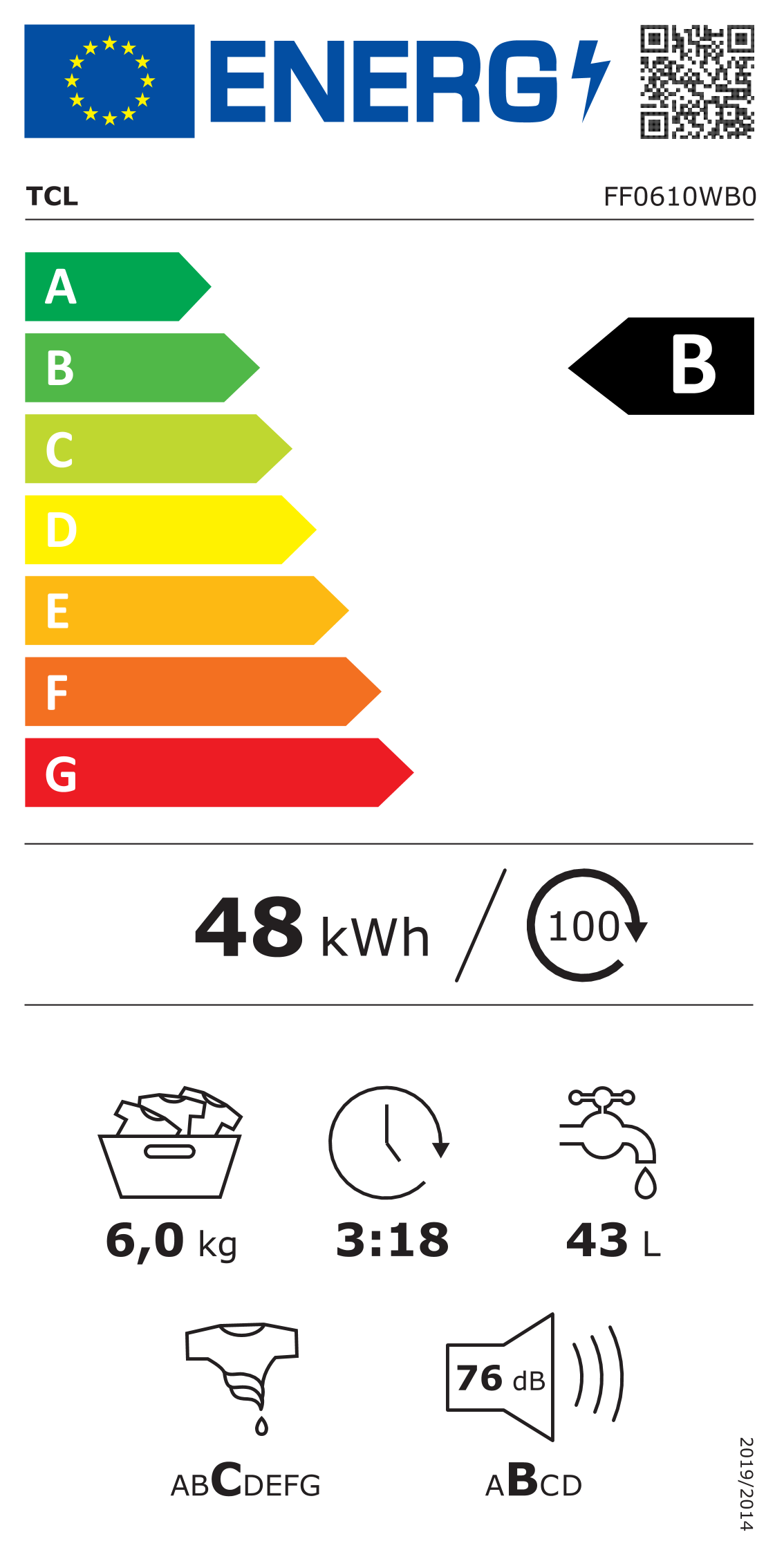 Skalbyklė TCL FF0610WB0, 6 kg - 2