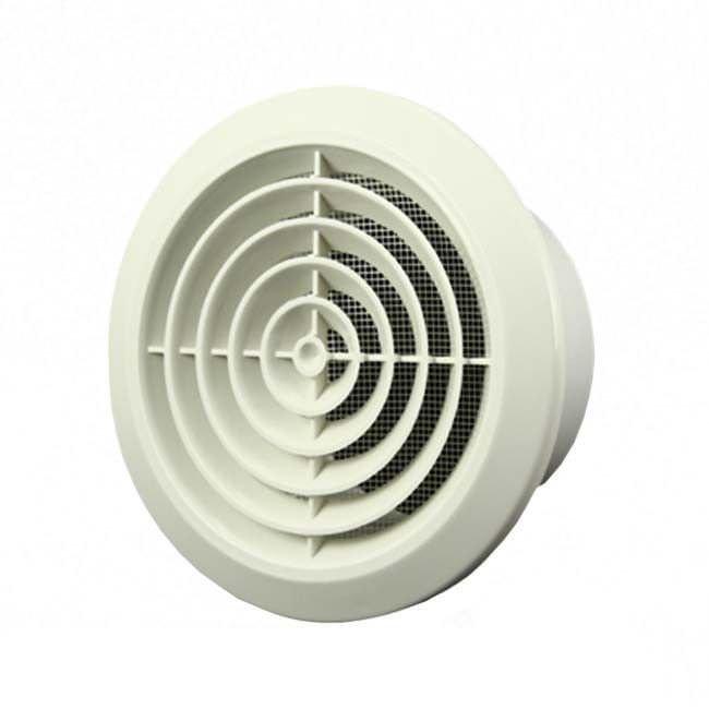 Plastikinės ventiliacijos grotelės luboms NGA125, DN125, apvalios
