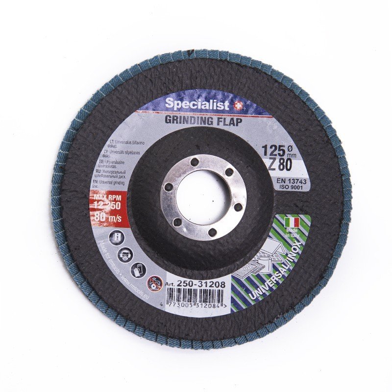 Žiedlapinis šlifavimo diskas SPECIALIST+, 125 x 22,22 mm, cirkonis, ZK80