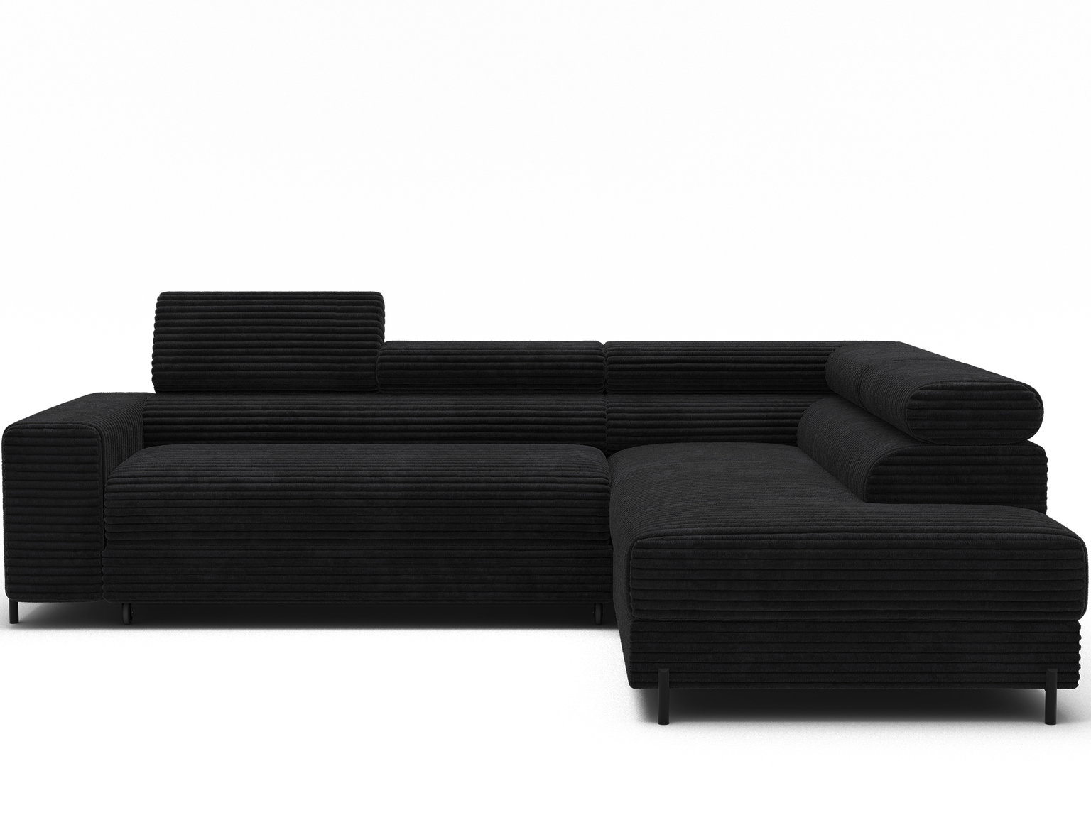 Kampinė sofa - lova Colesio, juoda sp., dešininė, 200 x 274 cm x 93 cm-0