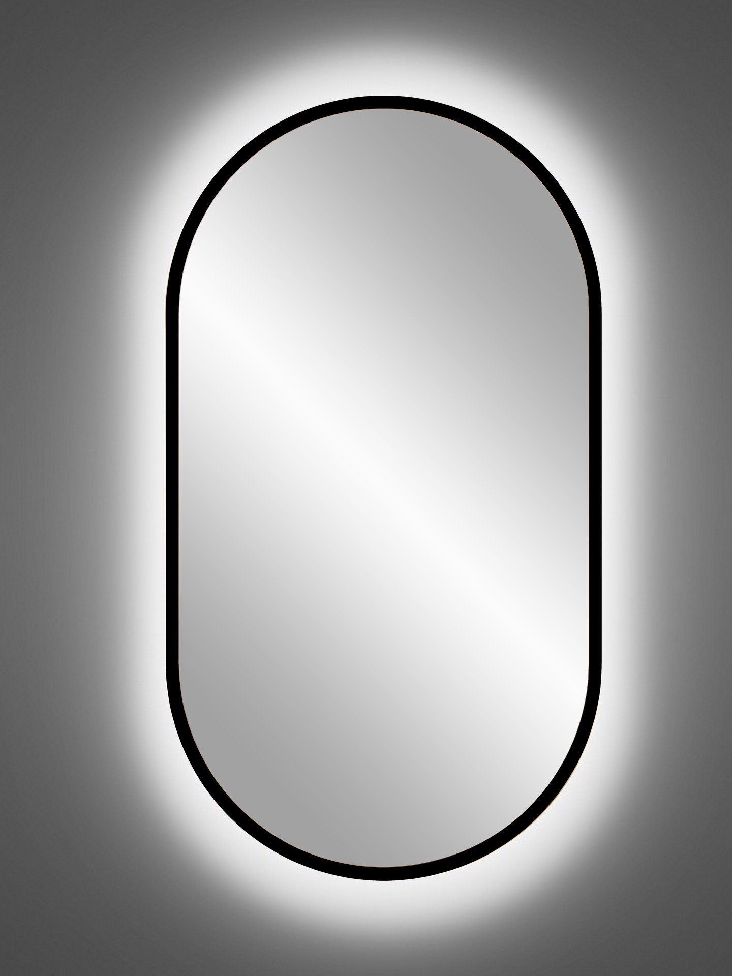Vonios veidrodis su LED apšvietimu COMAD APOLLO BLACK, 90 x 50 cm - 2