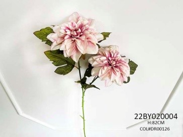 Dirbtinių gėlių puokštė FLOWER, rausvos sp., 2 žiedai-0