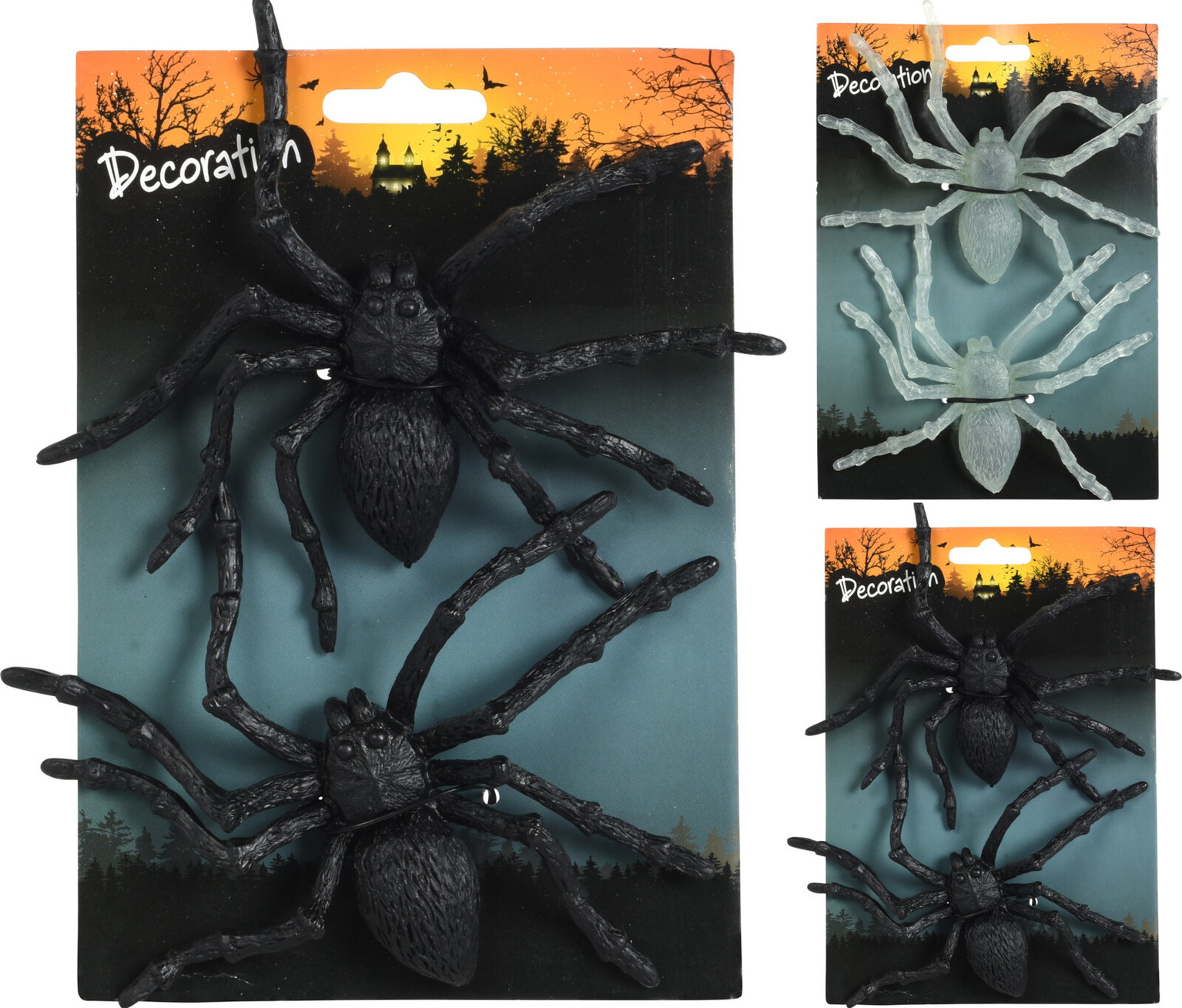 Dekoracijų rinkinys HALLOWEEN SPIDER, 2 spalvų, 13 cm, 2 vnt-0