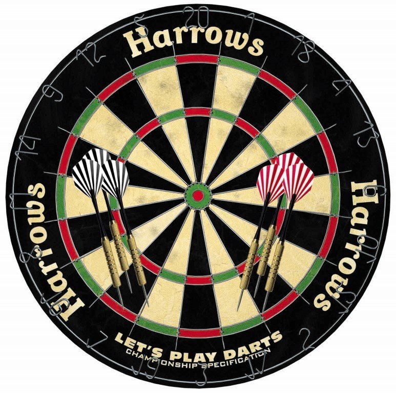 Smiginio taikinys HARROWS Let's Play Darts, su strėlytėmis