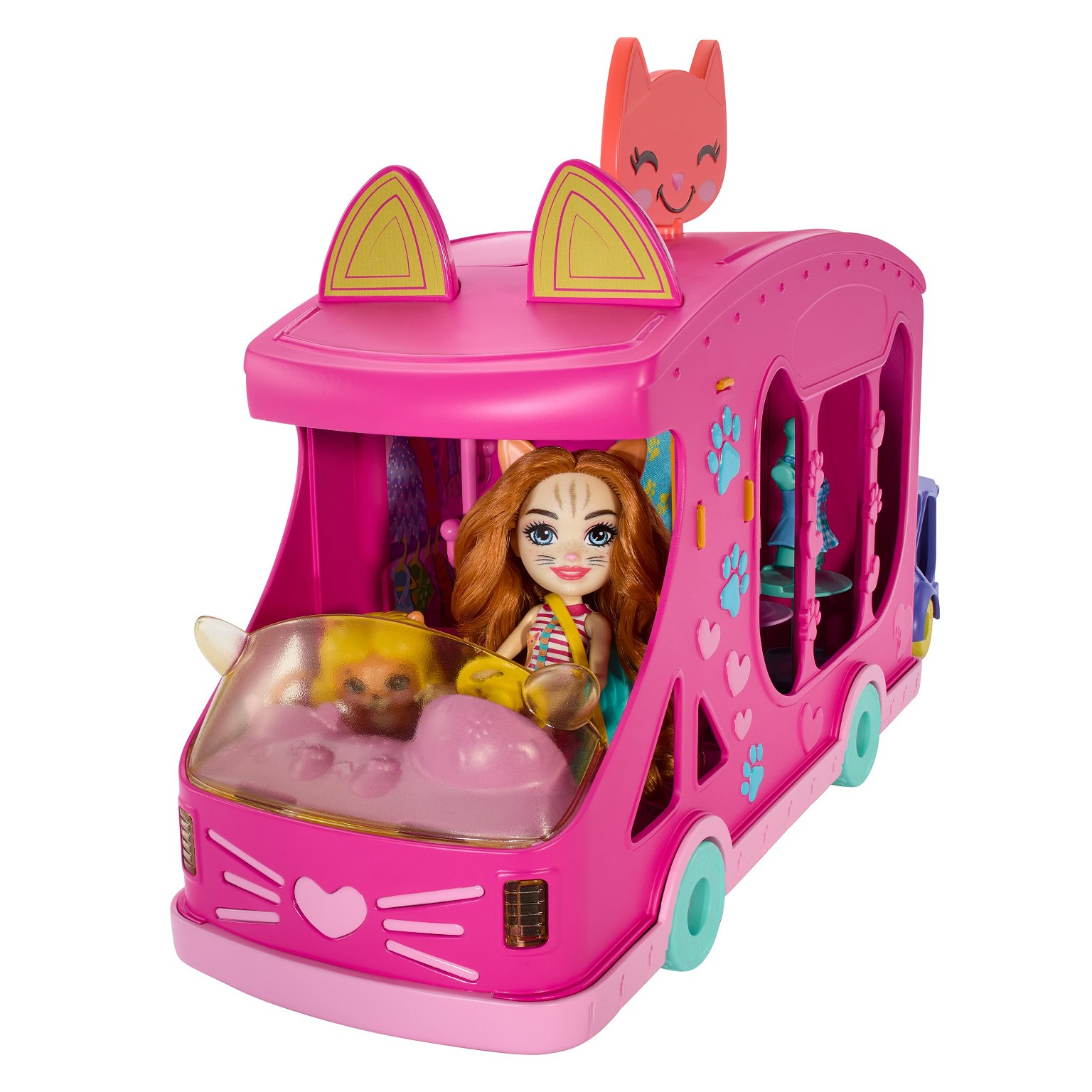 Lėlės Enchantimals Glam Party katytės madų sunkvežimis - 3