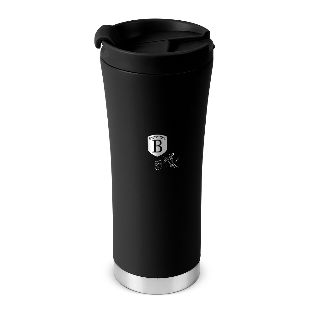 Nerūdijančio plieno termopuodelis BERLINGERHAUS COFFEE, juodos sp., 0,5 l-0