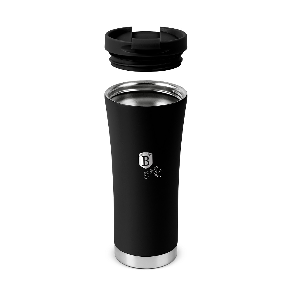 Nerūdijančio plieno termopuodelis BERLINGERHAUS COFFEE, juodos sp., 0,5 l-1