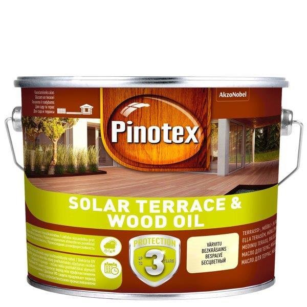 Medienos aliejus PINOTEX SOLAR TERACE & WOOD OIL, bespalvis, 2,33 l