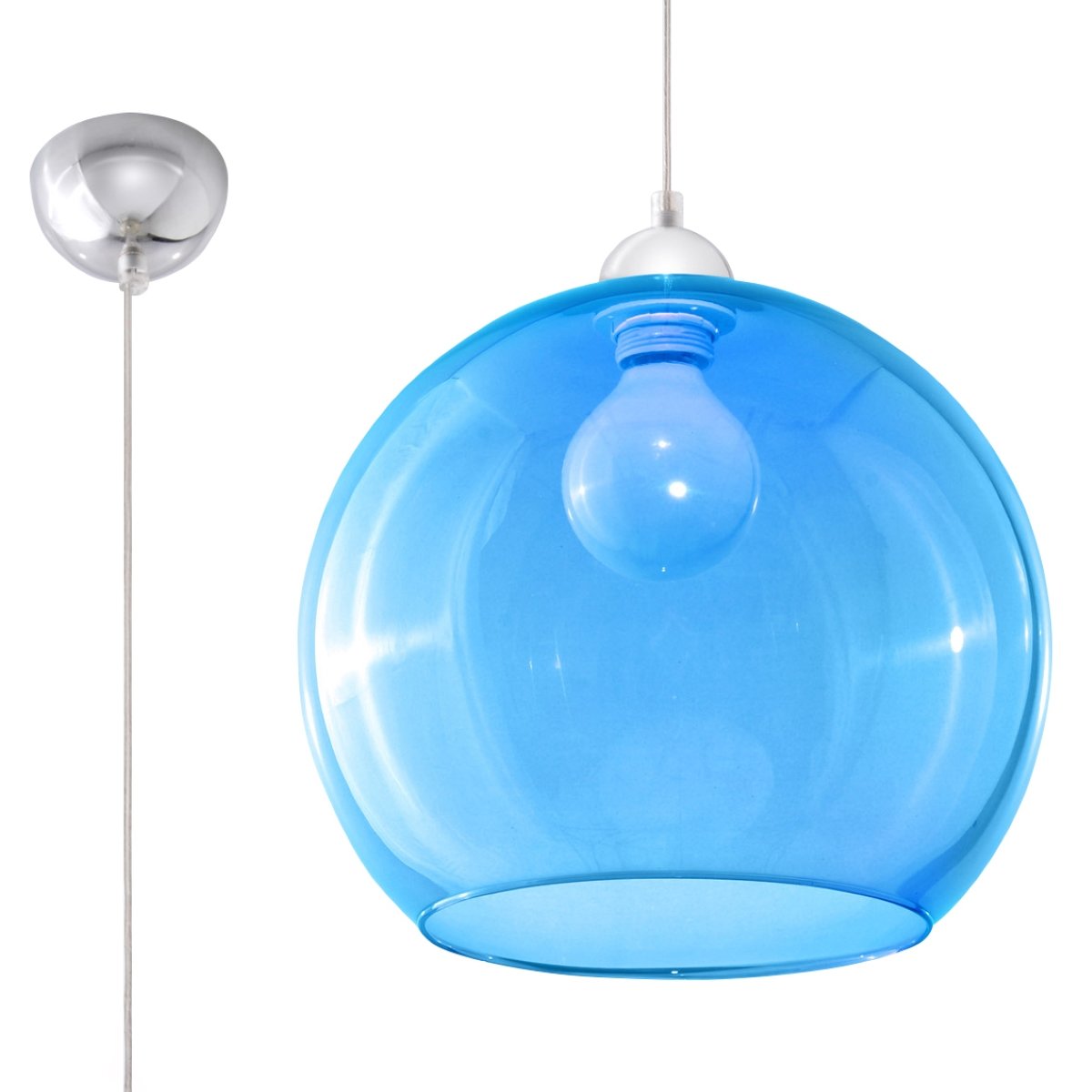 Pakabinamas šviestuvas SOLLUX BALL mėlynas