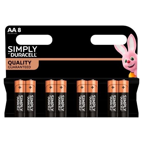 Elementai DURACELL SIMPLY, AA, 8 vnt.