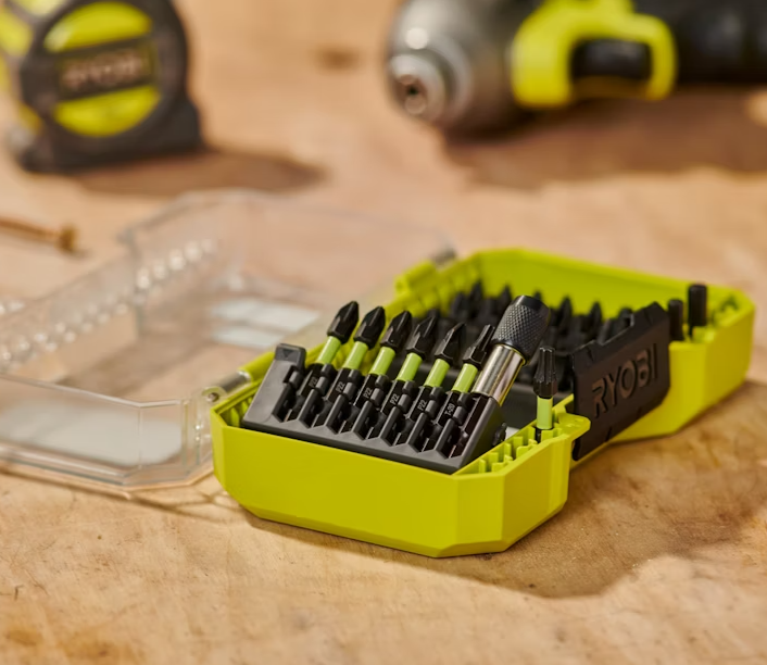Sukimo antgalių rinkinys RYOBI RARXSD45, PH/PZ/TX/HEX/SL, smūginiai, su laikikliu, 45 vnt. - 2