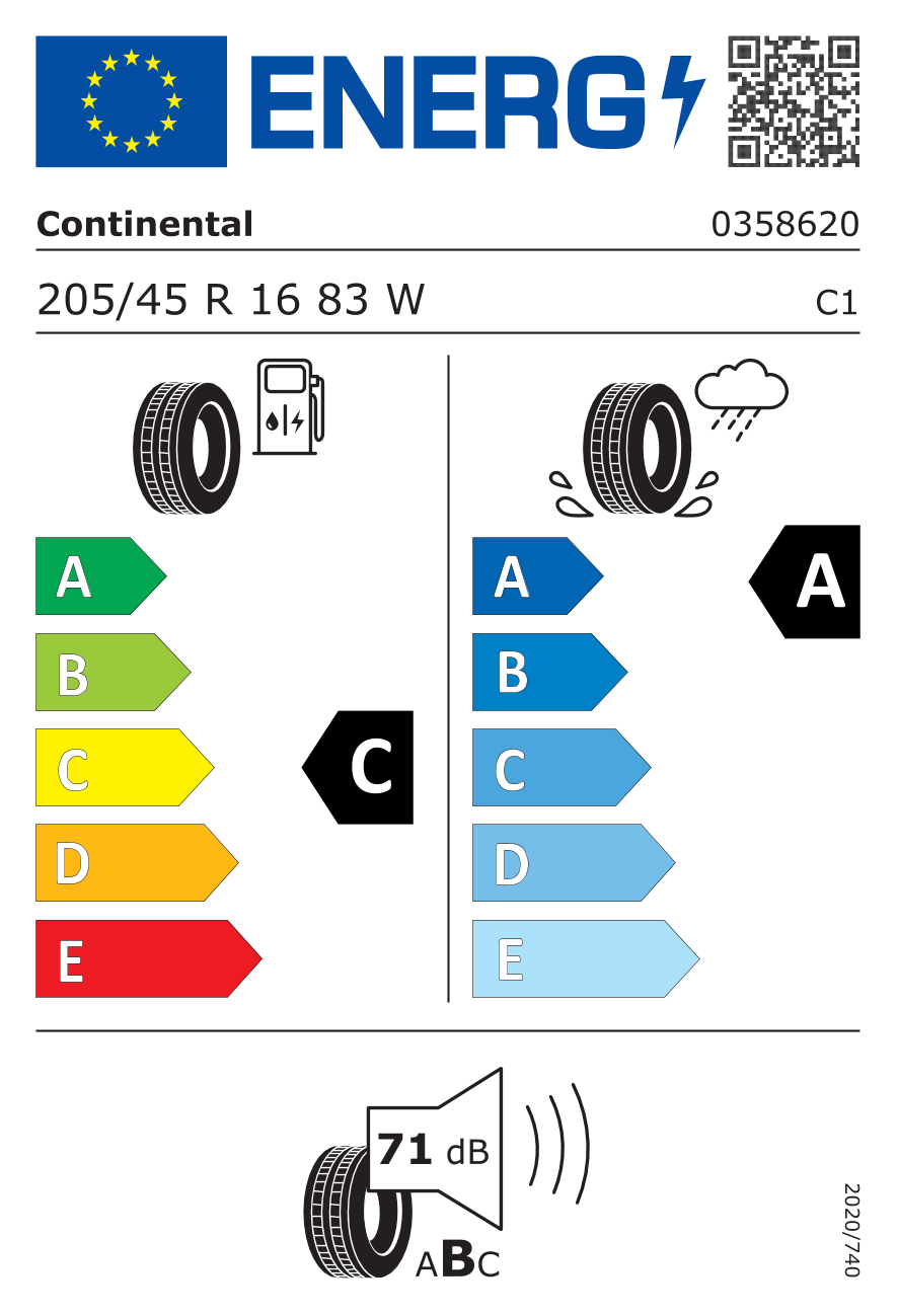 Continental PremiumContact 6 205/45 R16 83 W-1
