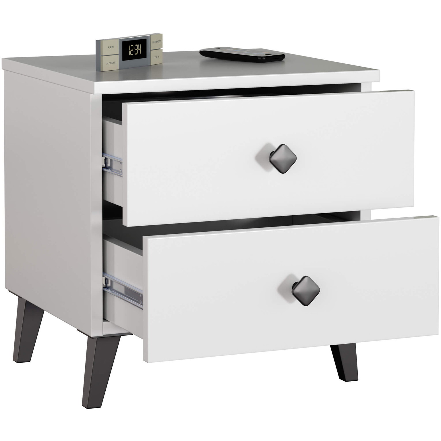 Naktinis staliukas MOBI K-02, balta/juoda-1