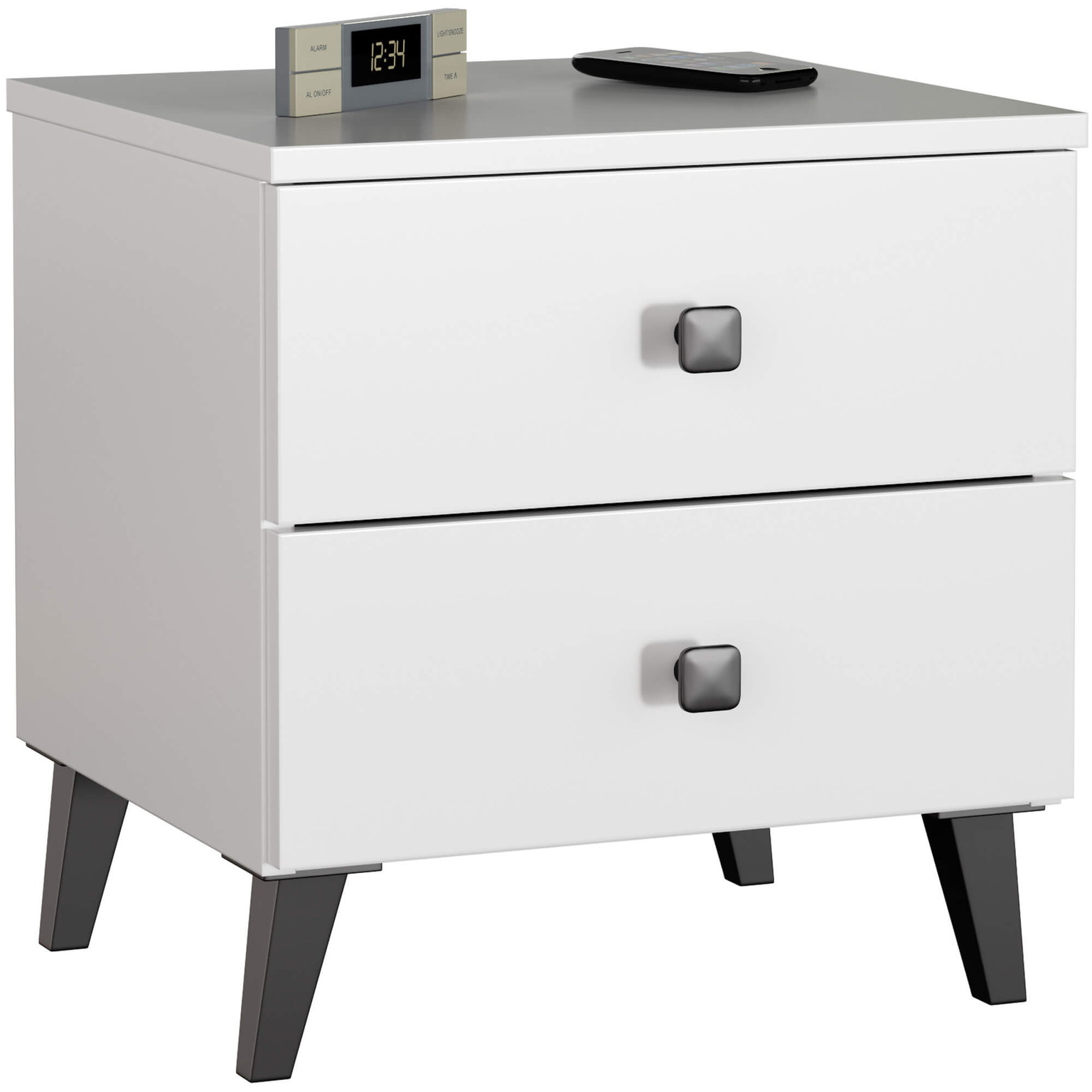 Naktinis staliukas MOBI K-02, balta/juoda - 4