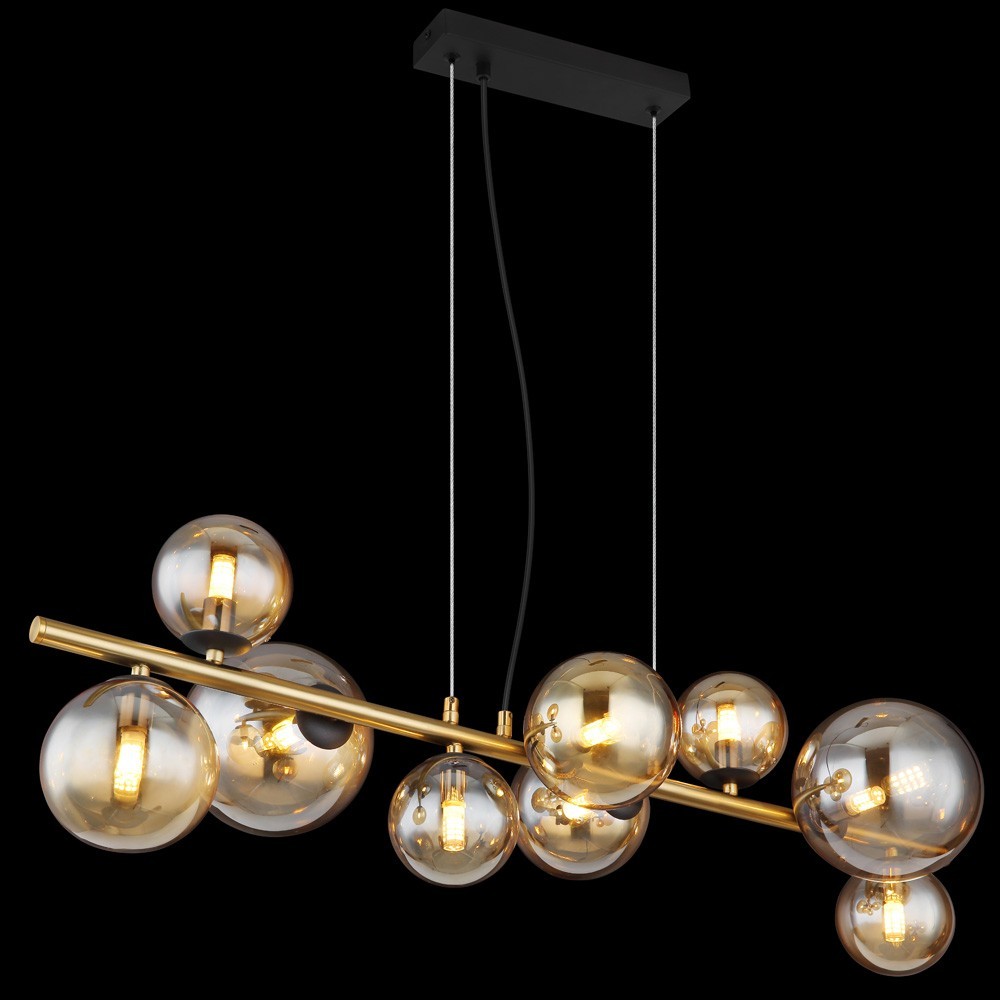 Pakabinamas LED šviestuvas GLOBO Riha, 9xG9, 3,5W, 3000K,350 lm, juodos/žalv sp, 86,6x36x120cm - 5