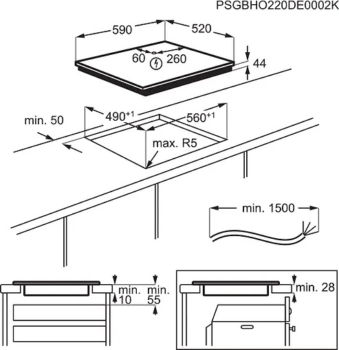 Indukcinė kaitlentė AEG TI64IB10FB-1