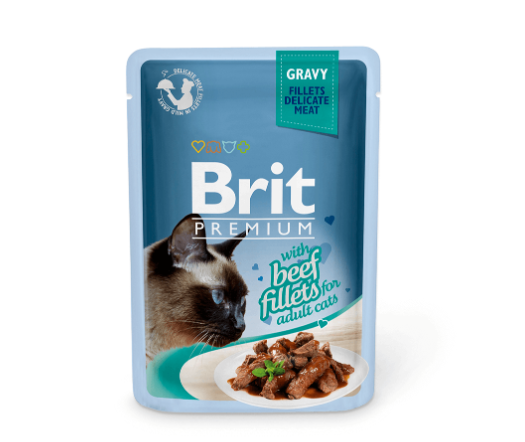 Konservuotas kačių ėdalas BRIT PREMIUM BY NATURE, su jautiena padaže, 85 g-0