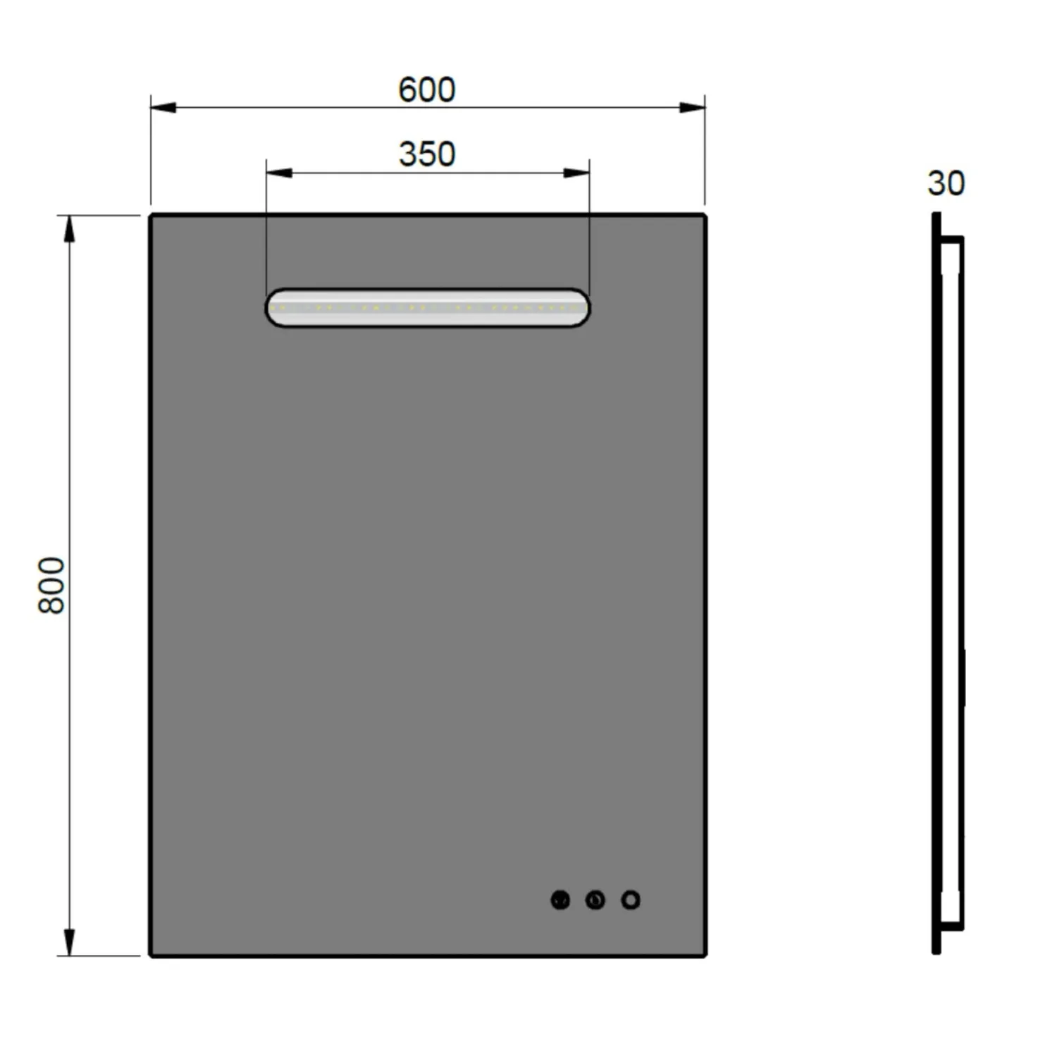Vonios veidrodis FOCCO LINA, 60 x 80 cm, Bluetooth, LED apšvietimas 5700K, 3 sens. jung. - 4