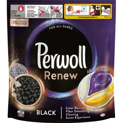 Skalbimo kapsulės PERWOLL Black, 32 skalbimai