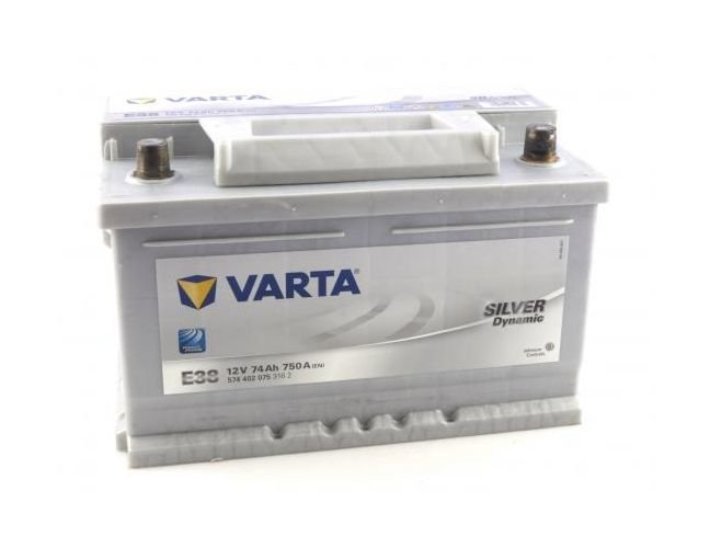 Akumuliatorius VARTA Silver Dynamic E38, 74 Ah, 750 A, 175 x 278 x 175 mm