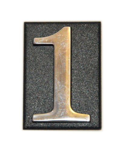 Buto numeris 1, 32 x 45, mm, plastikinis, chromo sp.-0