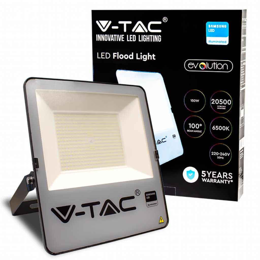 LED prožektorius V-TAC SAMSUNG, IP65, 150 W, 20500 lm, 6400 K, šaltai baltos sp.