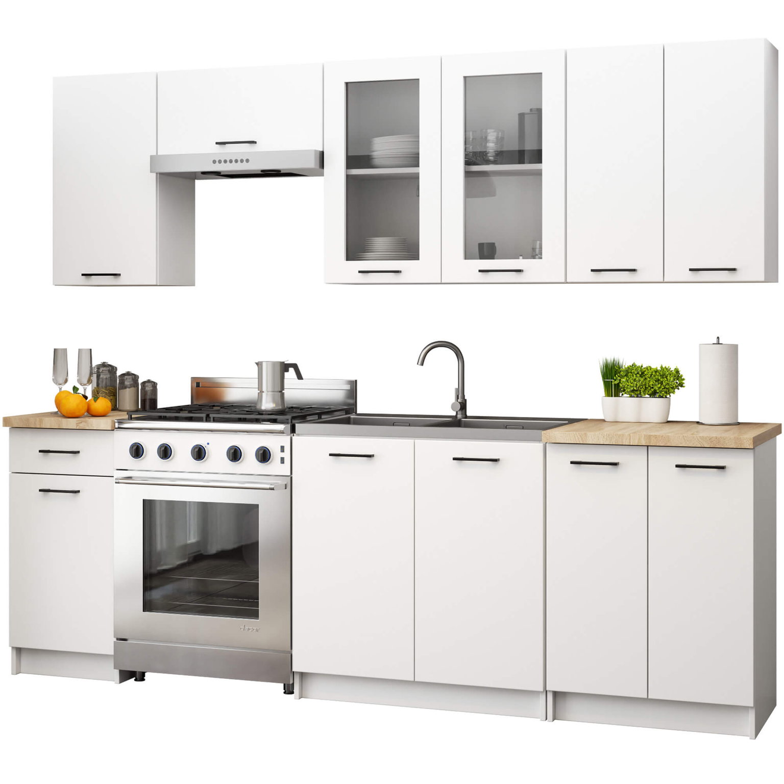 Pakabinama virtuvės spintelė OLIVIA W80, H72 cm, balta - 6
