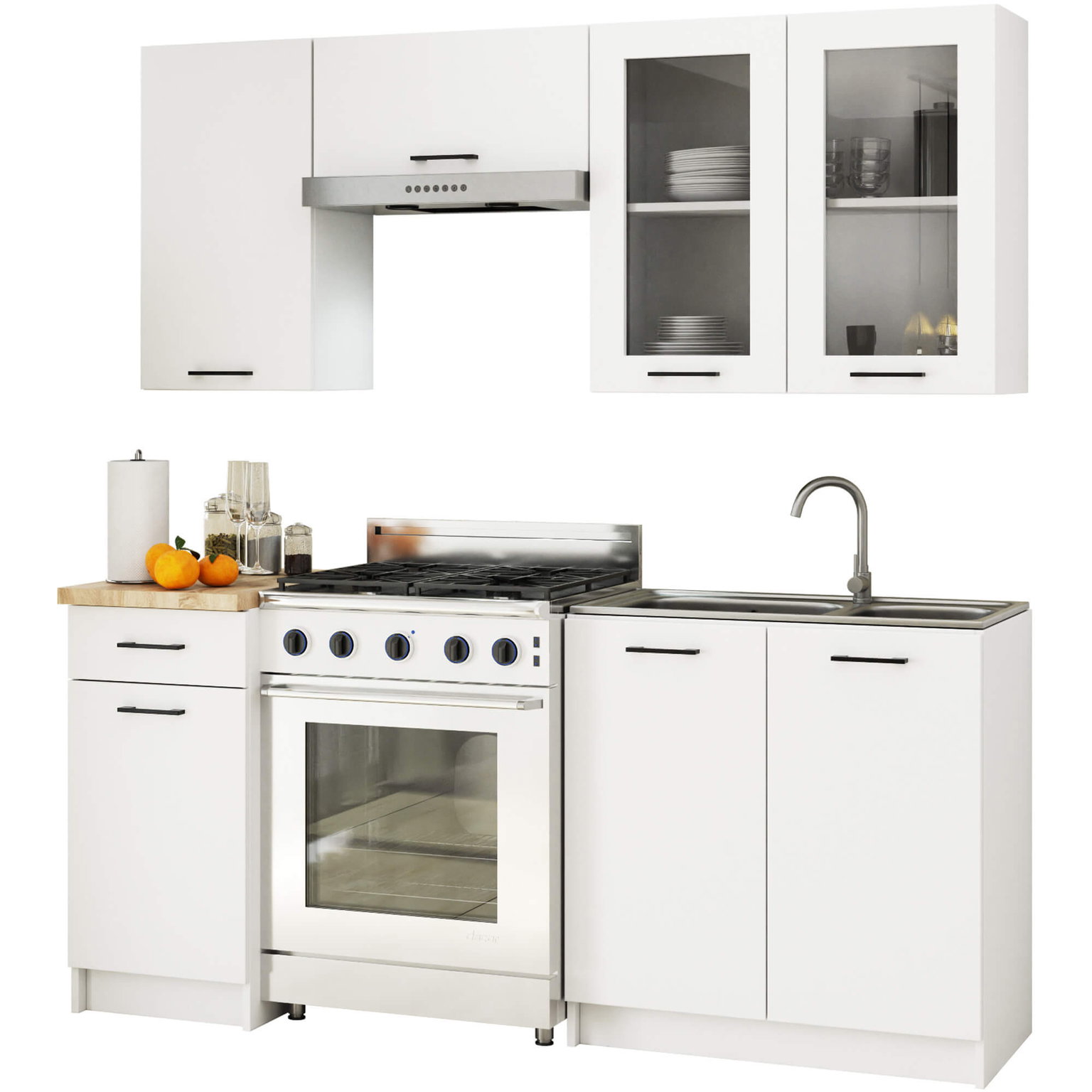 Pakabinama virtuvės spintelė OLIVIA W80, H72 cm, balta - 4