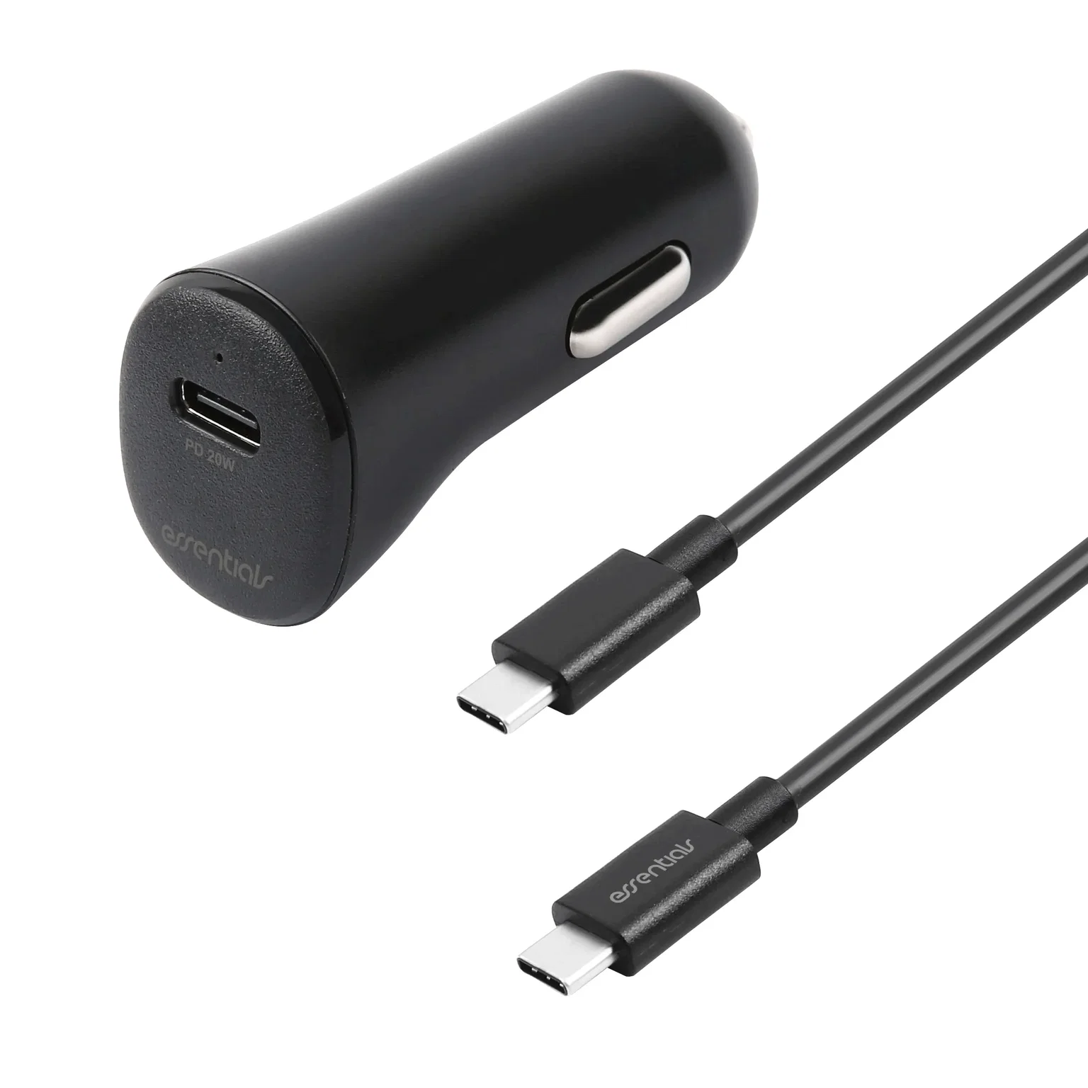 Automobilinis įkroviklis DELTACO Essential PD 20 W, su USBC-USBC laidu 1 m, juodos sp.-0