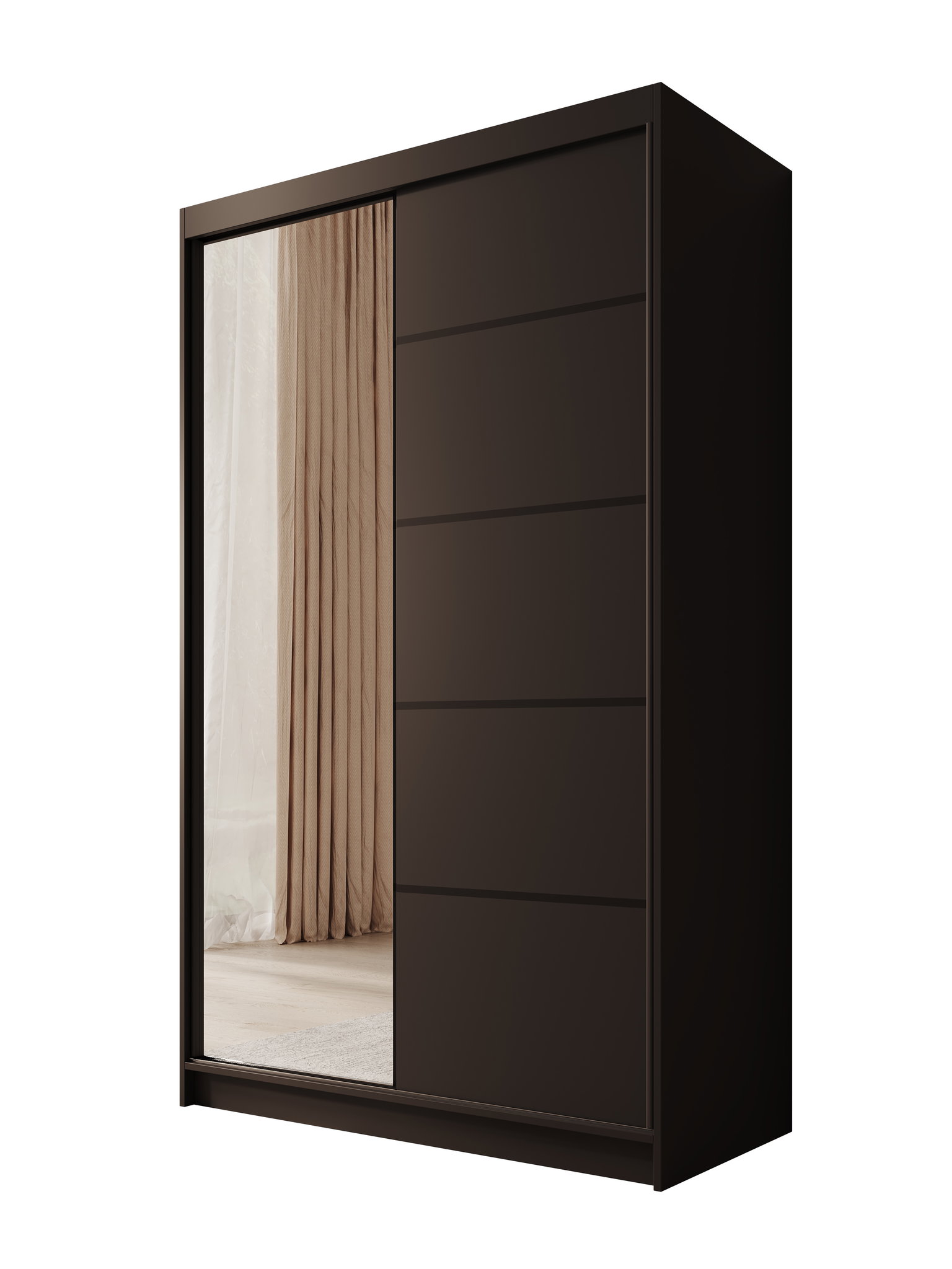 Spinta ADRK Castello, juoda sp., 120 cm x 58 cm x 200 cm, su veidrodžiu-0