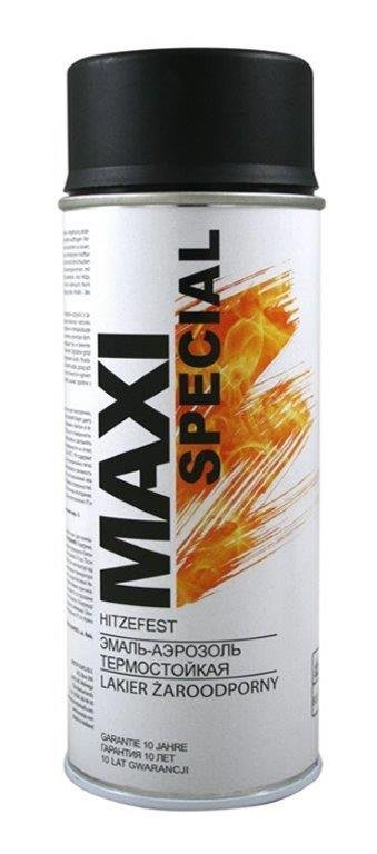 Purškiami dažai atsparūs aukštai temperatūrai MAXI COLOR 800°C, juodos sp., 400 ml