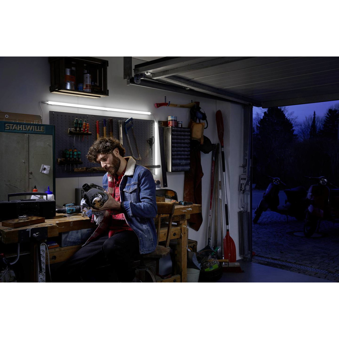 Visuomeninis LED šviestuvas OSRAM SWITCH BATTEN, 10W, 3000K, 1100lm, su jungikliu, 90 cm - 4