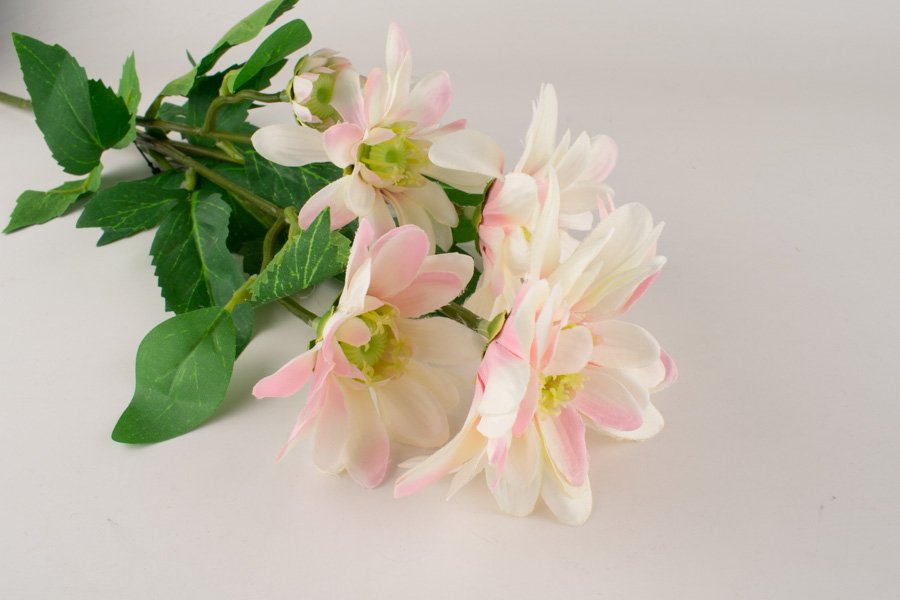 Dirbtinių gėlių puokštė CHRYSANTHEMUM, šviesiai rožinės sp., 75 cm - 1
